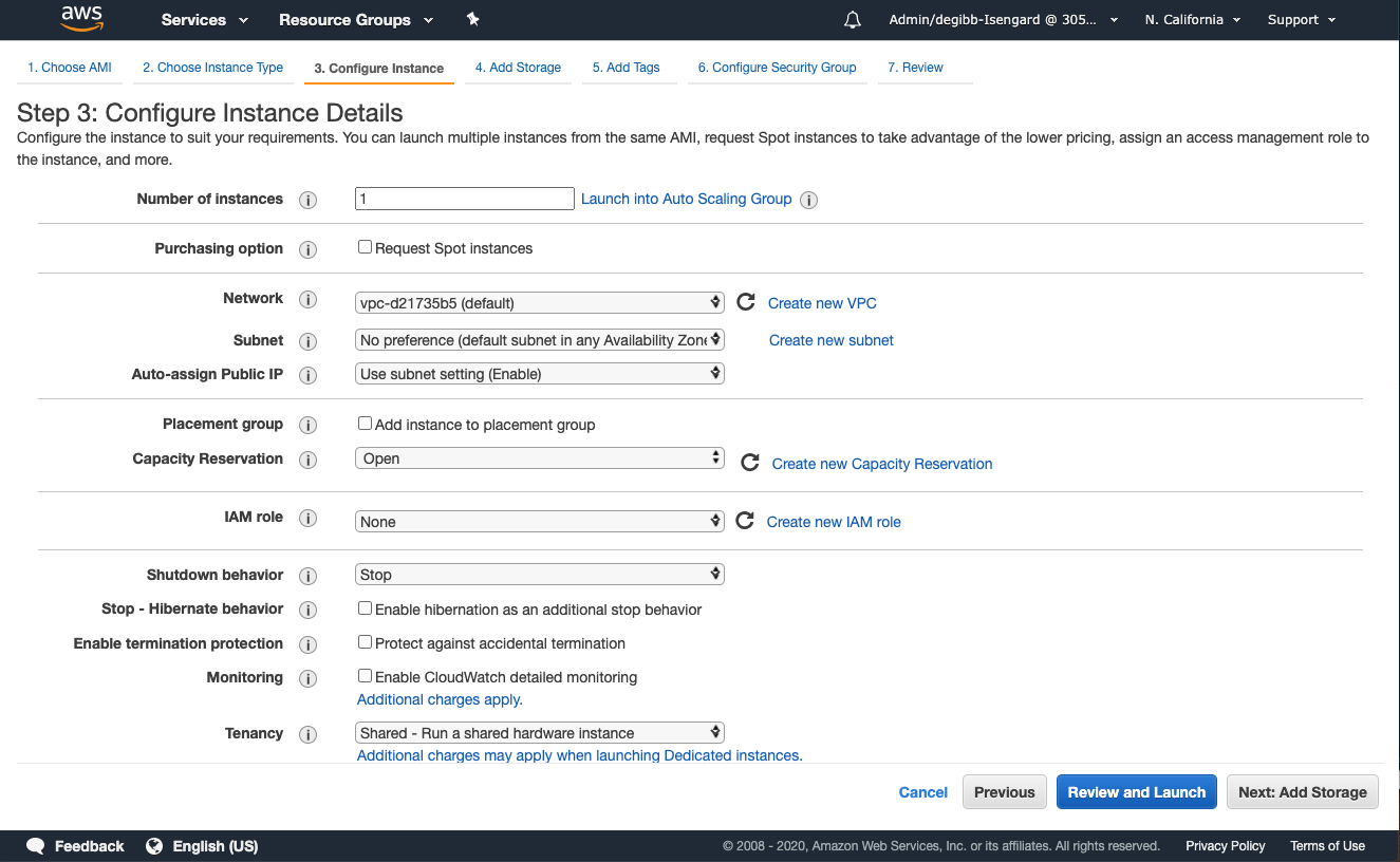 Choose Instance details